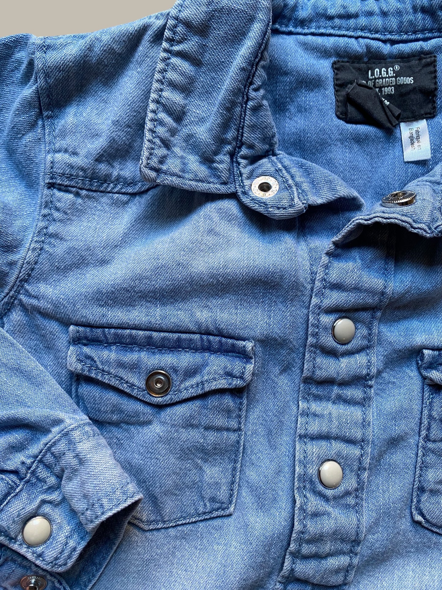 Denim long sleeve shirt 12-18m | H&M