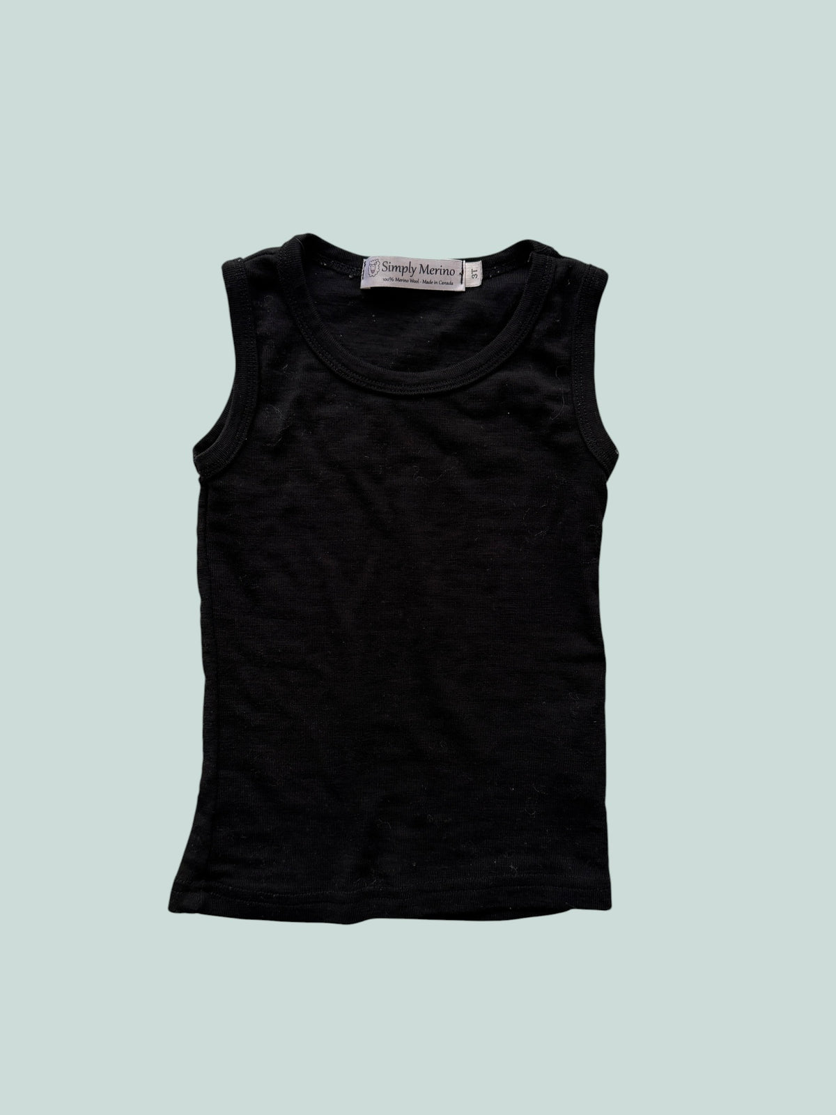 Black merino wool undershirt 3Y | Simply Merino