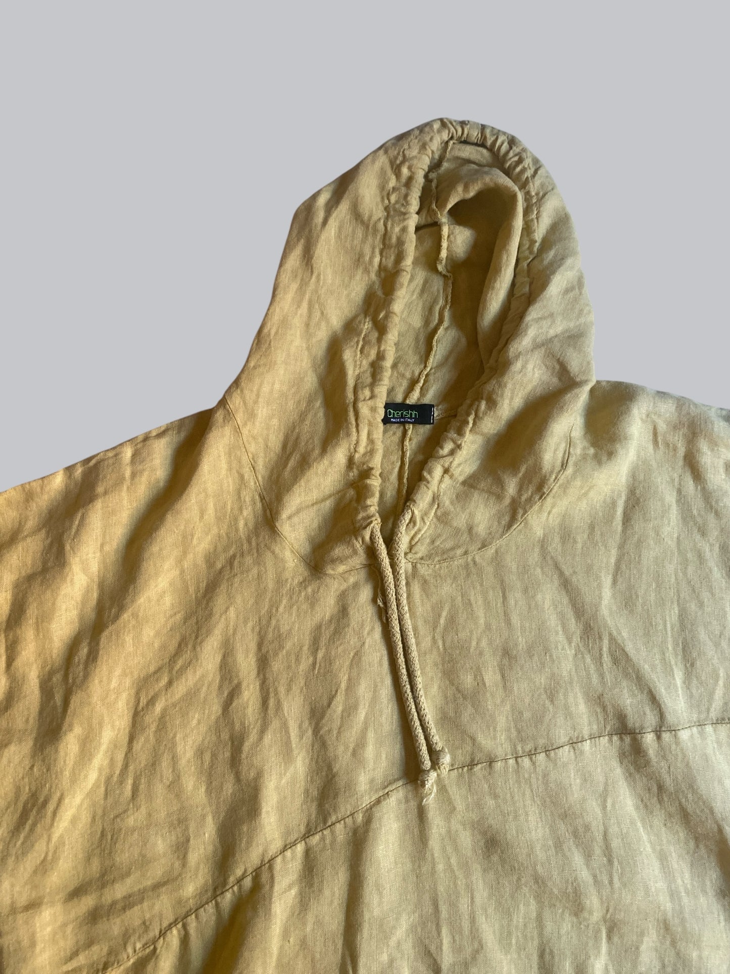 Boxy butter yellow linen top women's large/xl