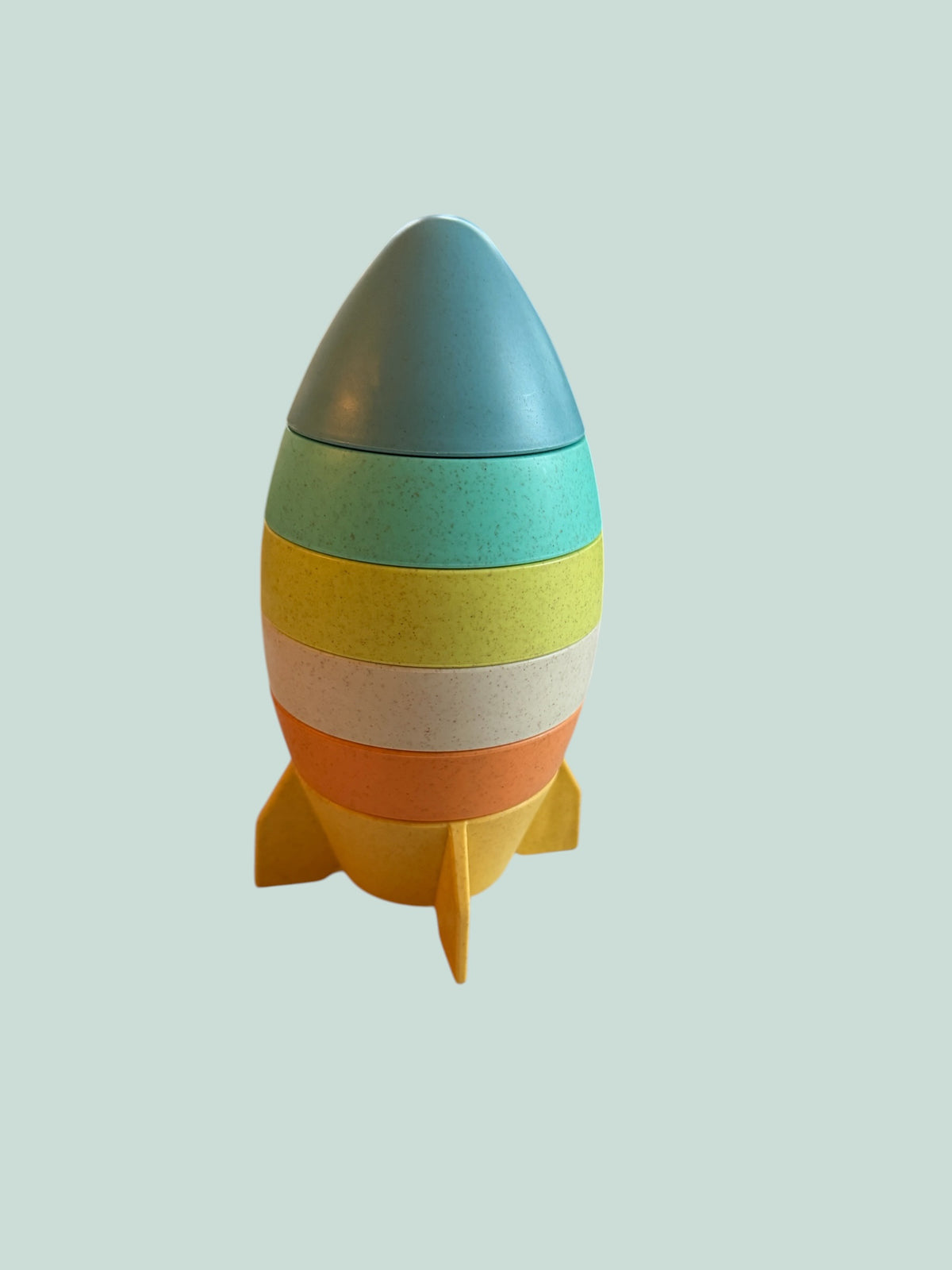 Multi coloured rocket stacking tower