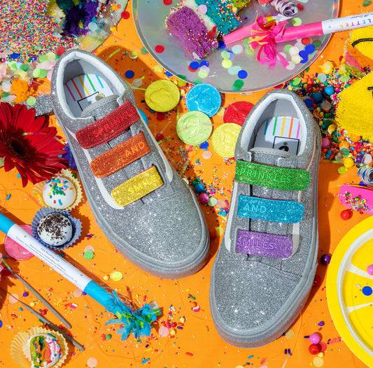 Sparkly Silver Rainbow Glitter Womens Shoes Sz 7 / Sz 5.5 Men’s | Vans x Flour Shop