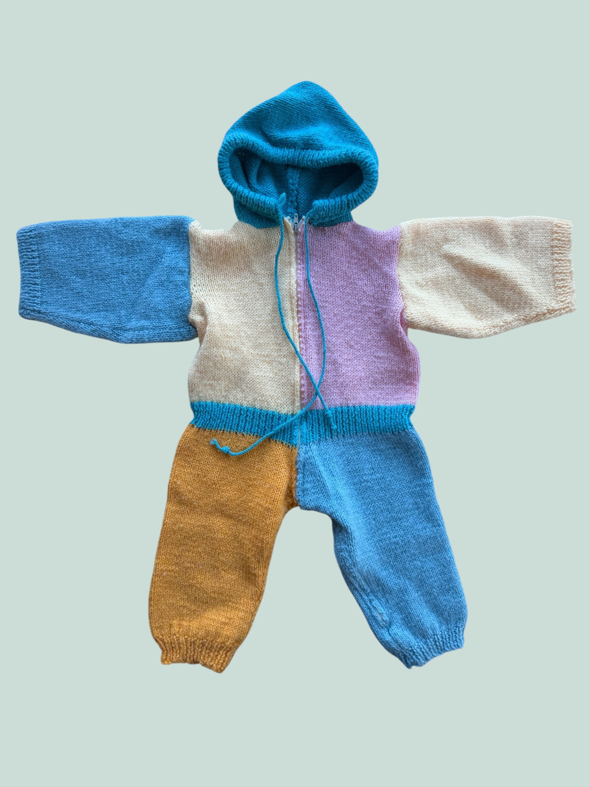 Vintage knit one piece suit ~1-2Y