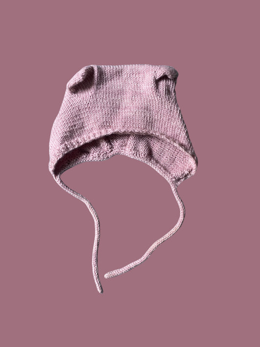 Bear knitted rose hat 6-18m | Handmade