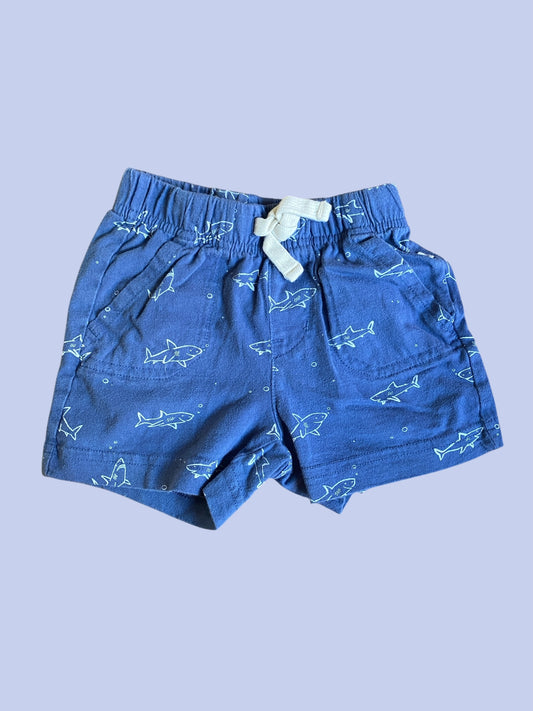 Blue shark cotton shorts 12-18m | Gap