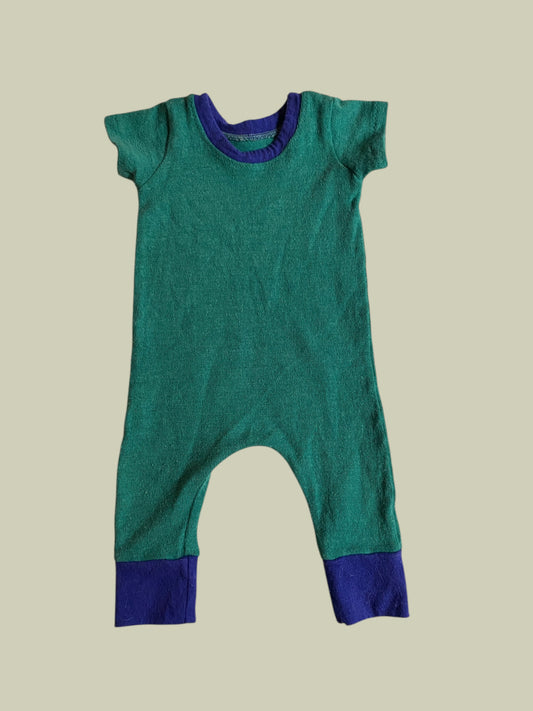 Upcycled merino wool romper 3-6m