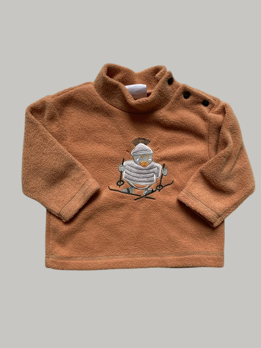 Vintage snowman fleece sweater 12-24m | Mini Souci