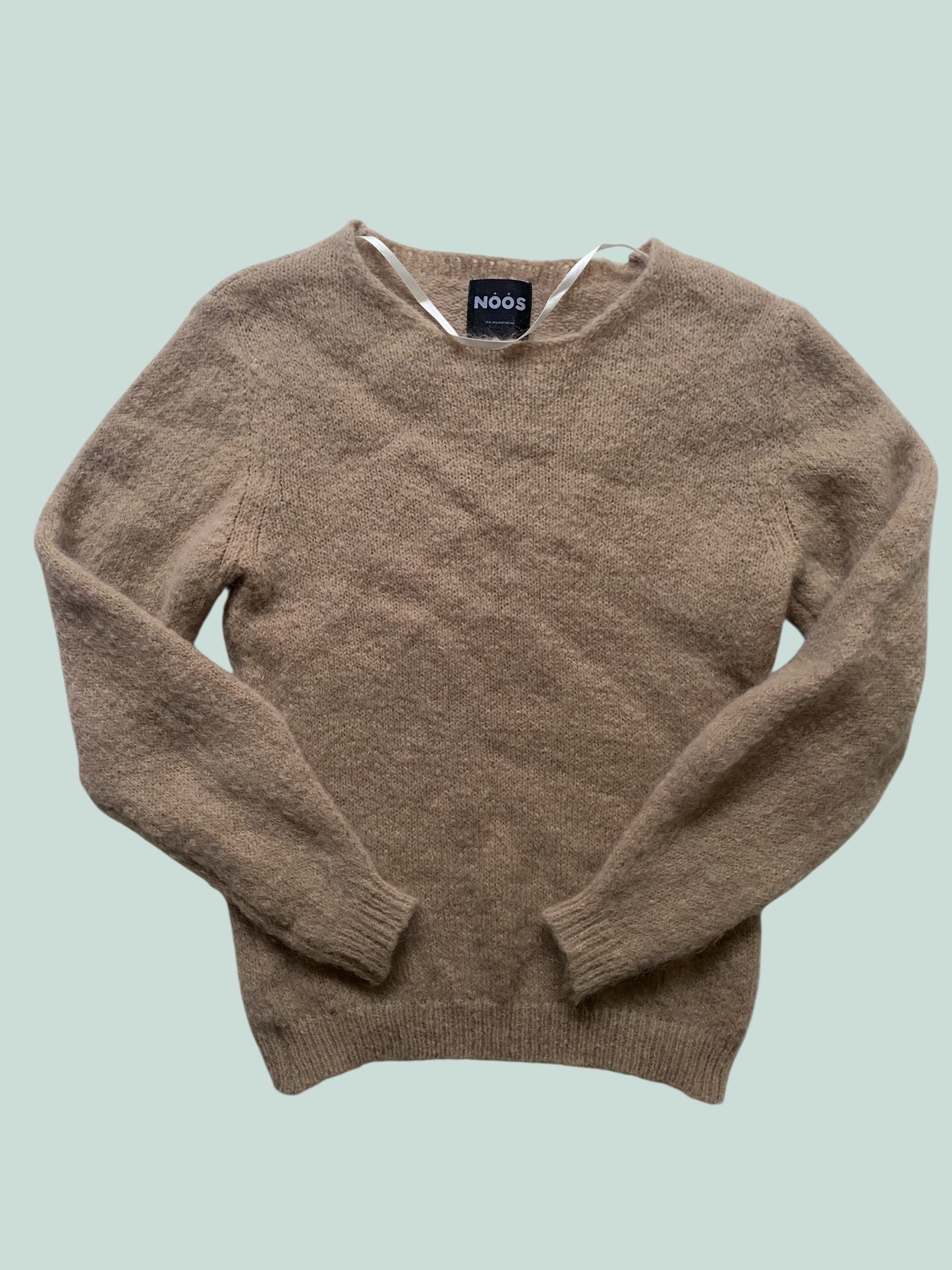 Beige mohair blend sweater women's medium | Noos