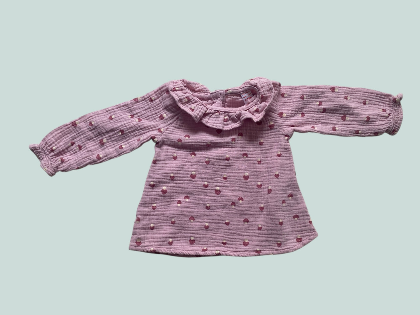 Cotton muslin mushroom top 6-12m (generous) | Joe Fresh
