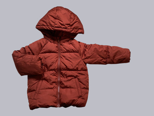 Dark rust coloured puffer jacket 4Y | Old Navy