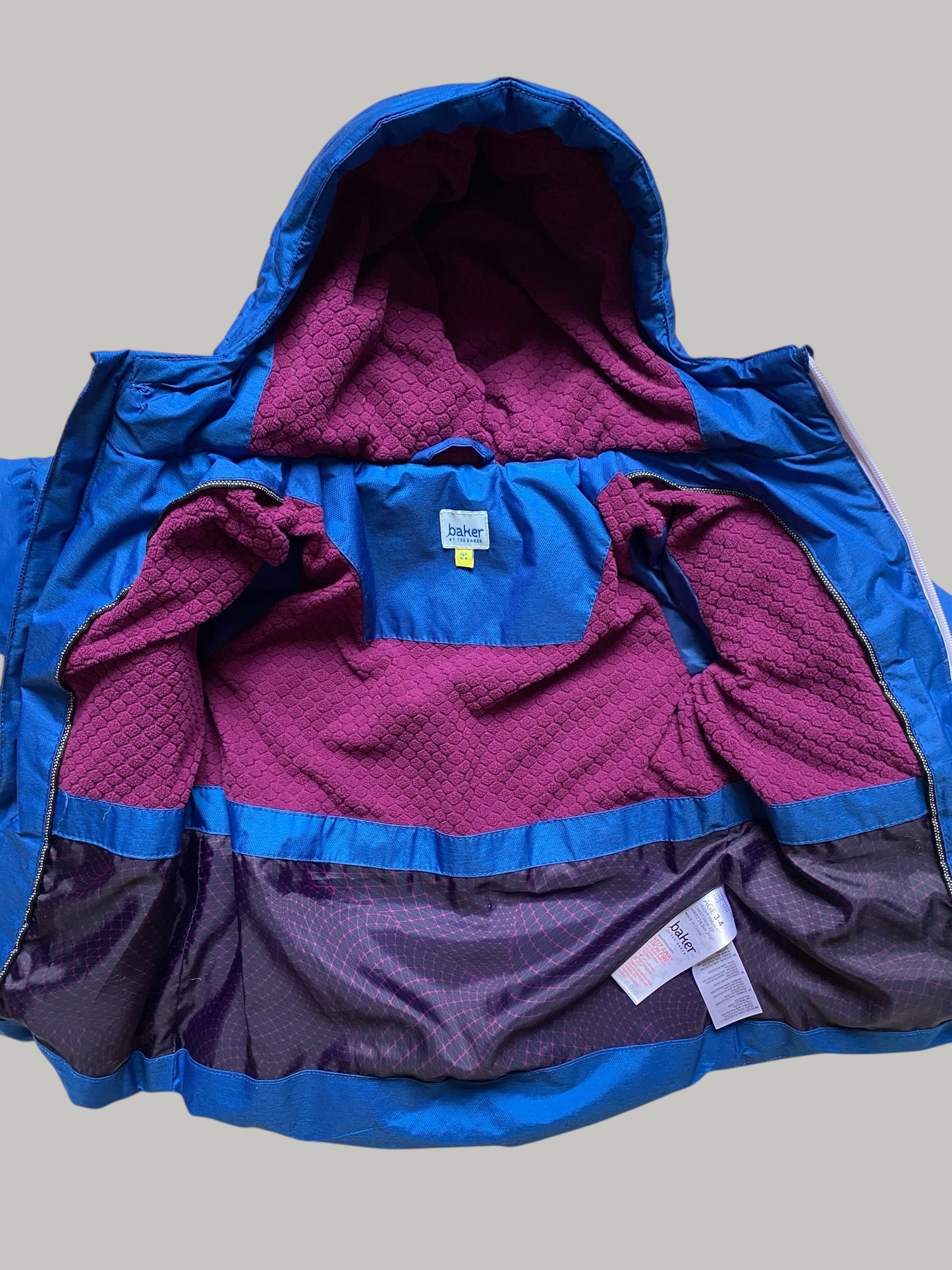 Blue winter puffer jacket 3-4Y | Ted Baker
