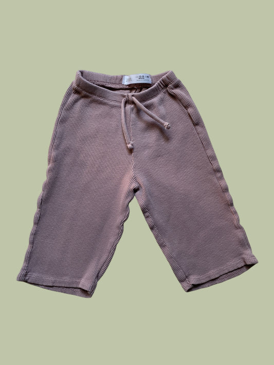 Lilac waffle wide leg pants 12-18m | Zara
