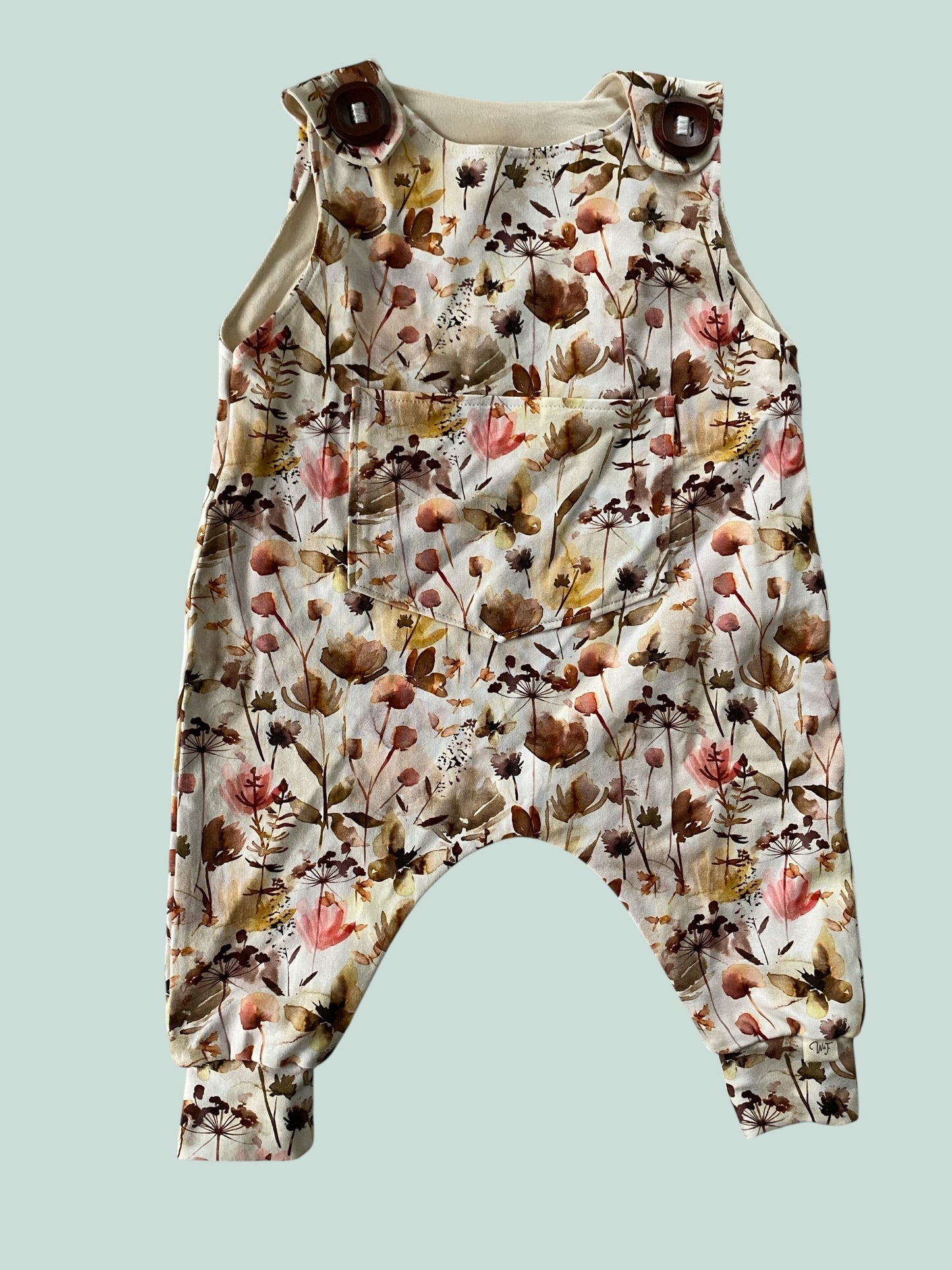 Stretchy flower romper 3-6m (generous)