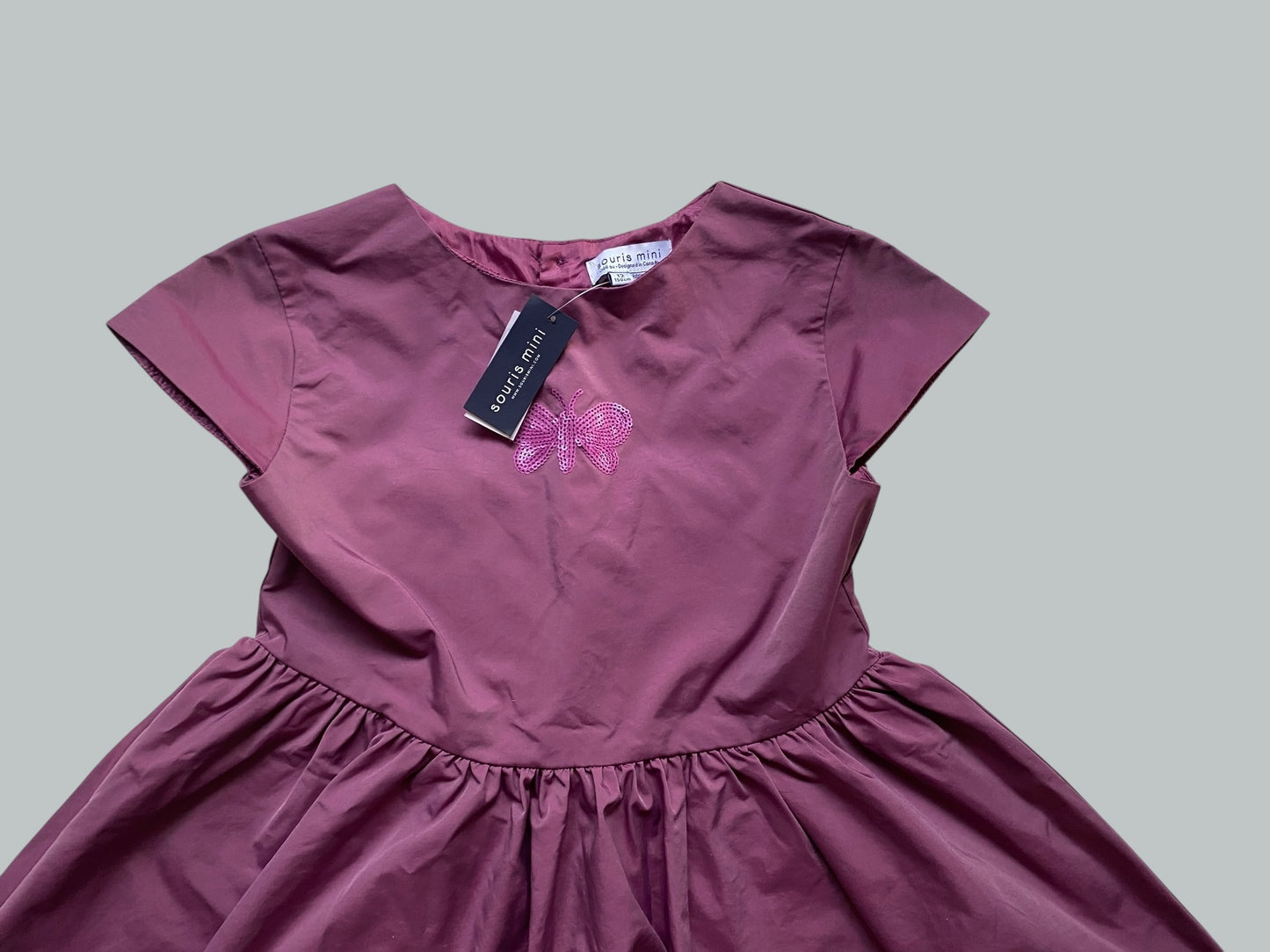 Mauve taffeta dress 12Y | Souris Mini NEW