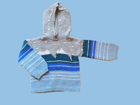 Knitted hoodie sweater 2Y