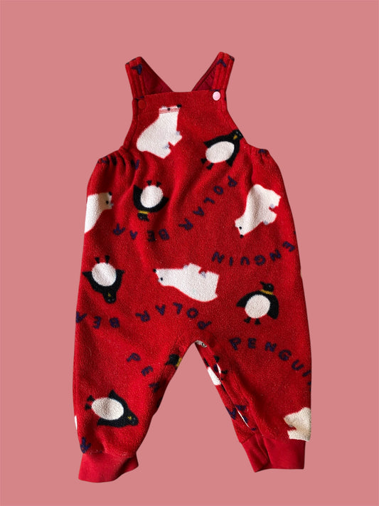 Fleece polar bear overalls 12-18m | Gap