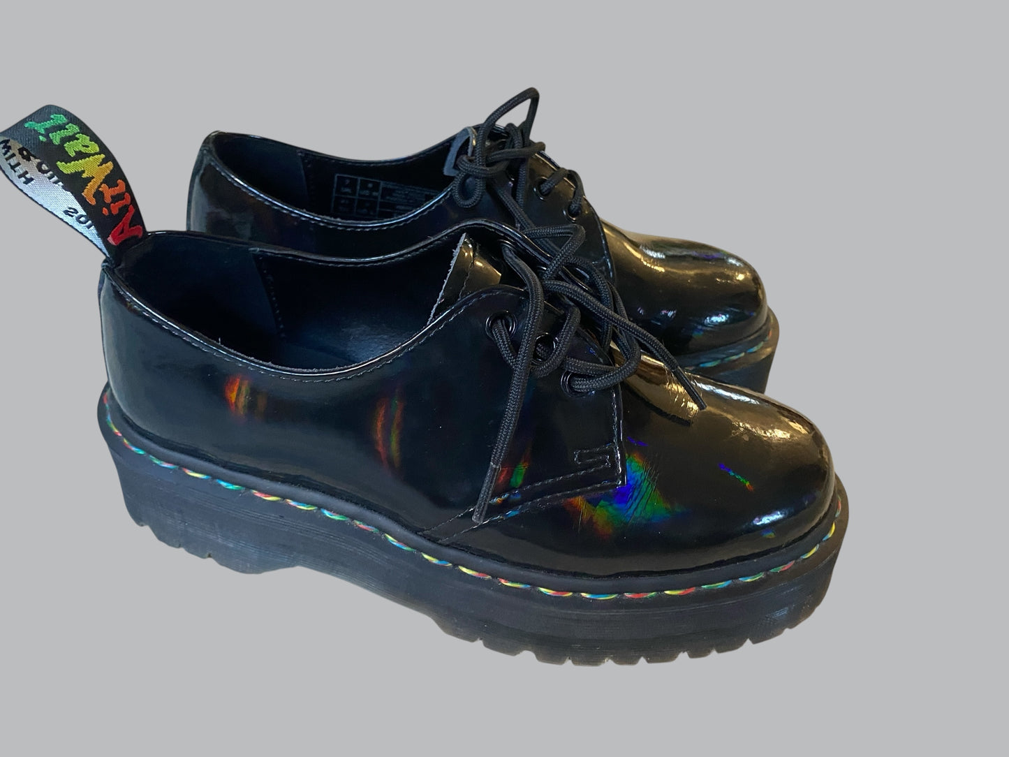 Rainbow Patent Platform Shoes (1461 ) Women's 9 US/Men's 8 US | Dr Marten's