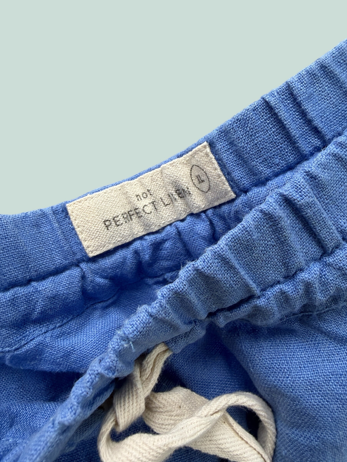 Blue linen pants women's size XL | Not Perfect Linen