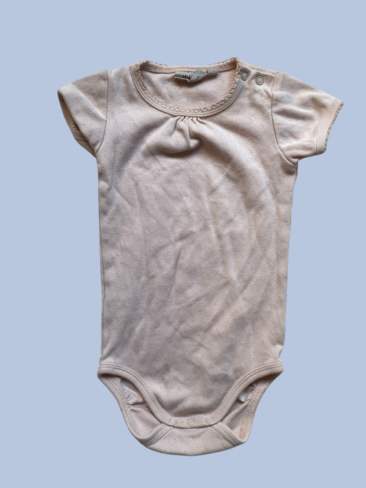 Light rose organic cotton onesie 12m | Wheat