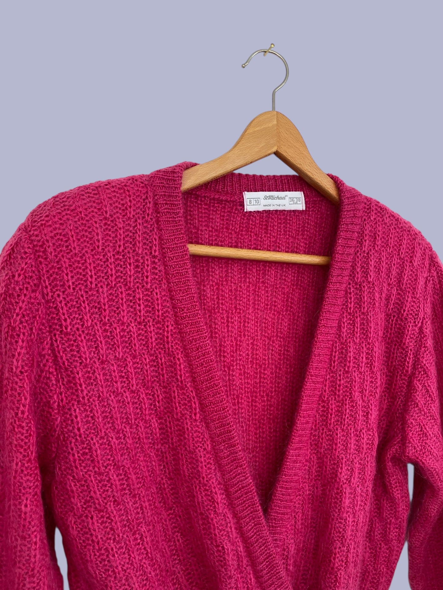 Mohair blend hot pink cardigan women's small (36/38 EU) | St Michael