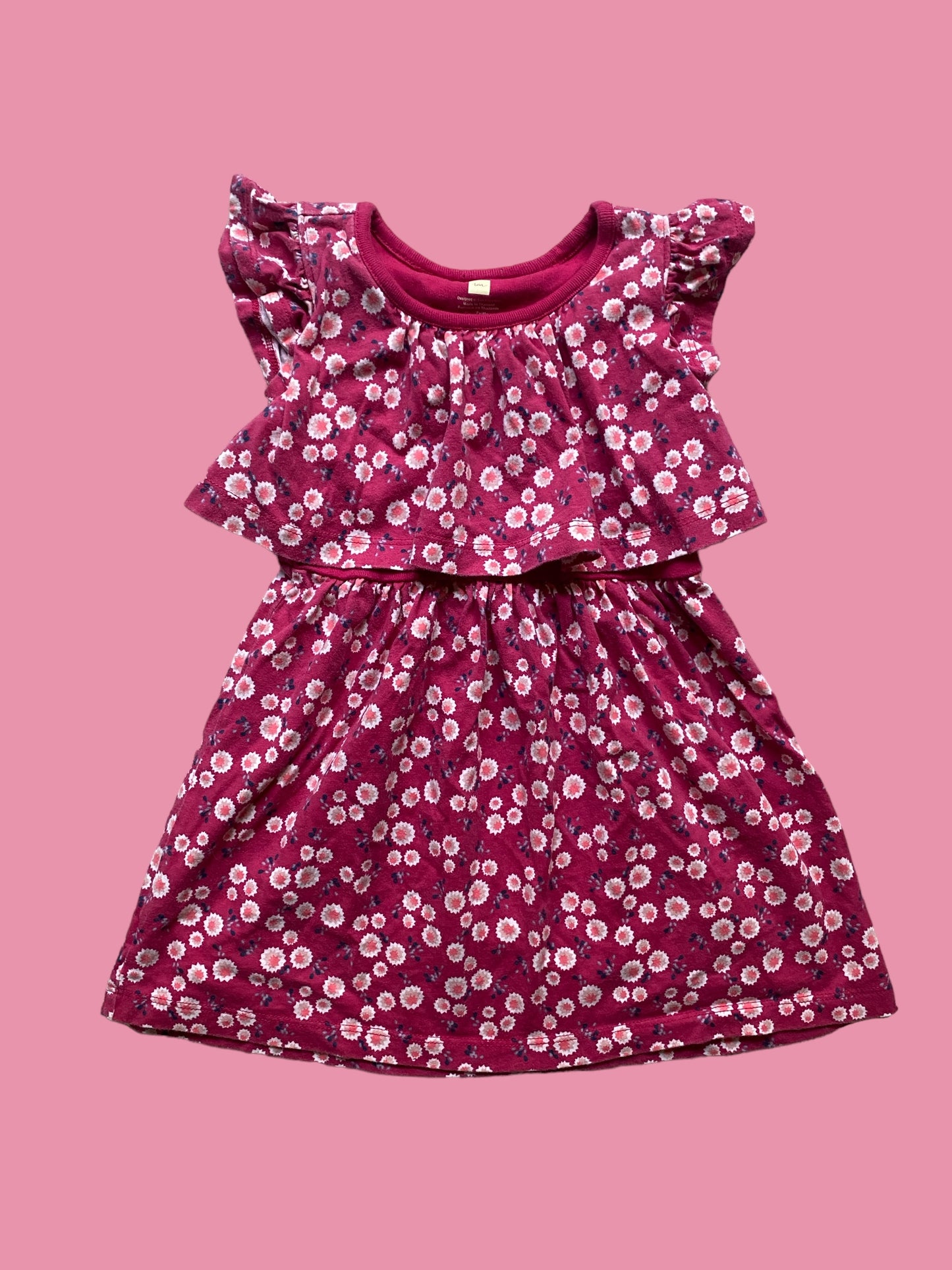 Cotton flower dress 3Y | Tea