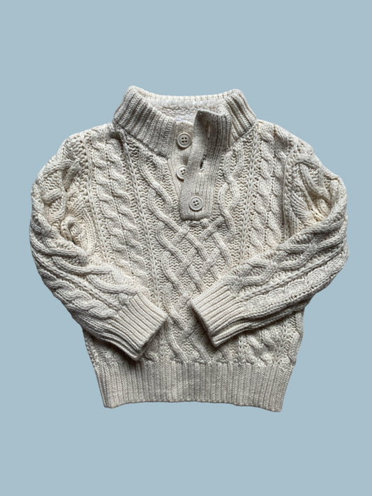Chunky cotton blend fishermen’s sweater 18m | Gap