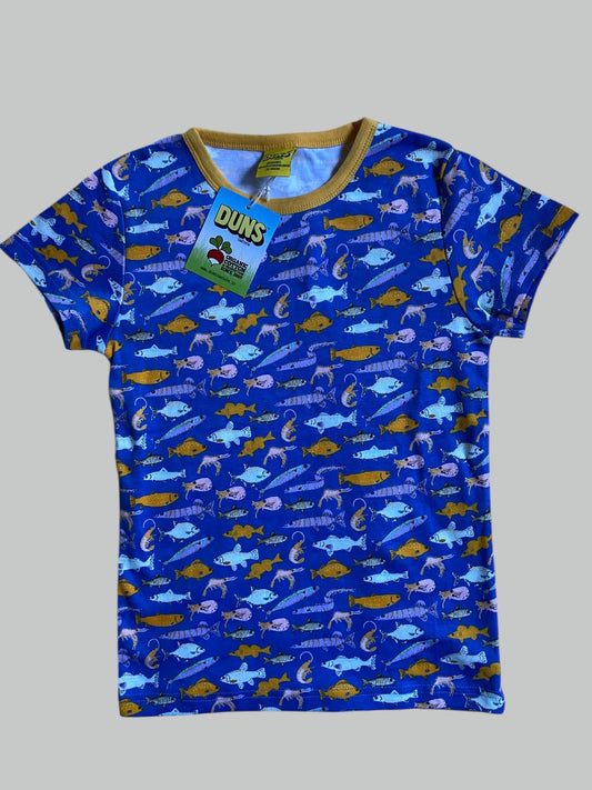 Organic cotton fish t-shirt 8-9Y | Duns Sweden