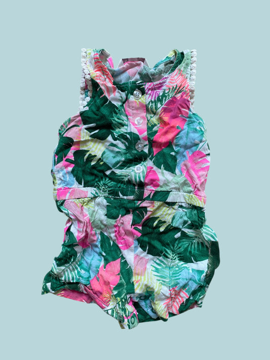 Viscose flower romper 6-12m | George