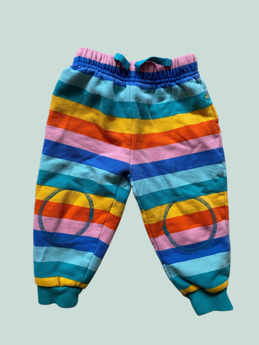 Organic cotton rainbow stripe jogger 12-24m | Frugi