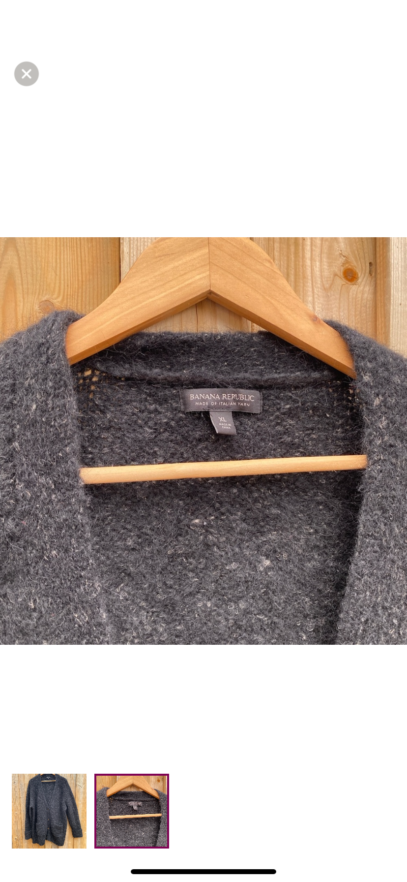 Alpaca blend chunky black button up  cardigan women’s XL | Banana Republic