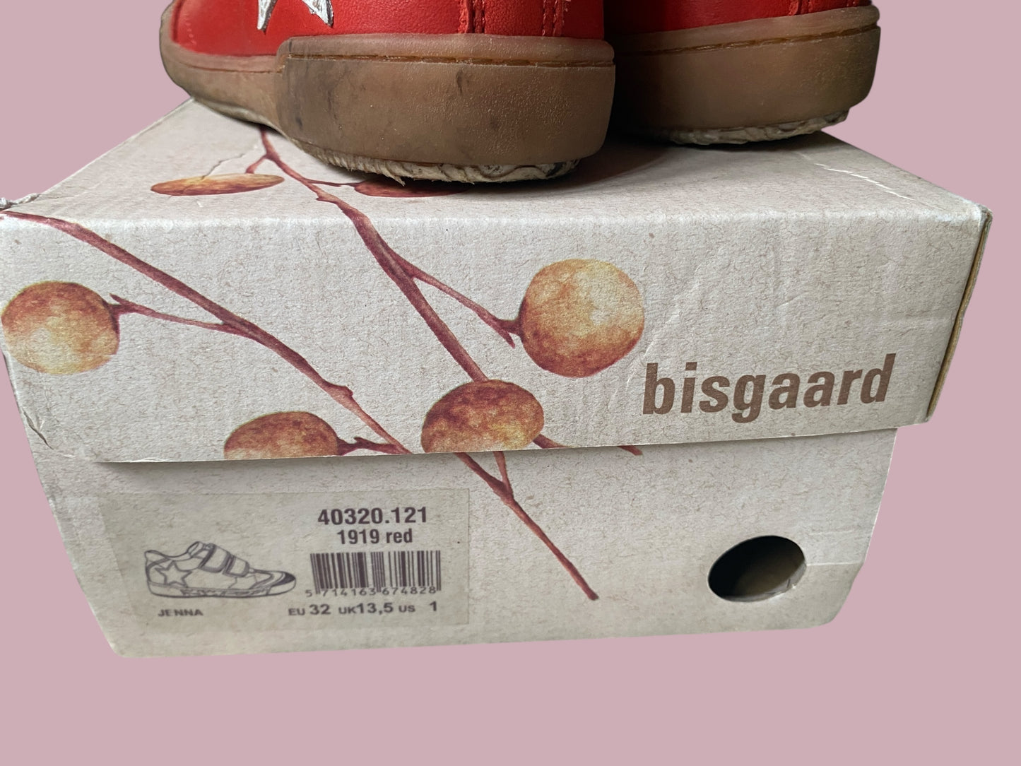 Red leather ‘Jenna’ low top sneaker 1 US Big Kids | Bisgaard