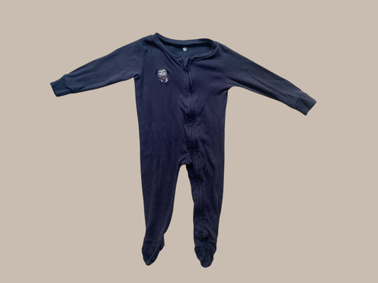 Bamboo footed navy sleeper 9-12m | Cocoon Care