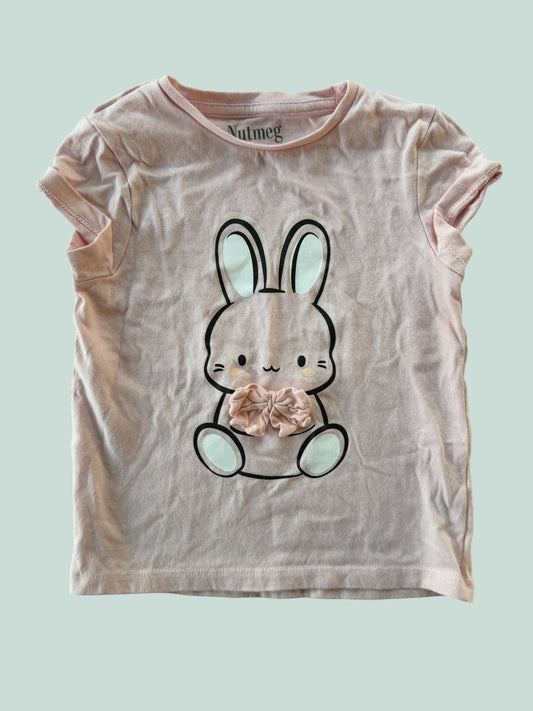 Pink bunny cotton t-shirt 2-3 | Nutmeg