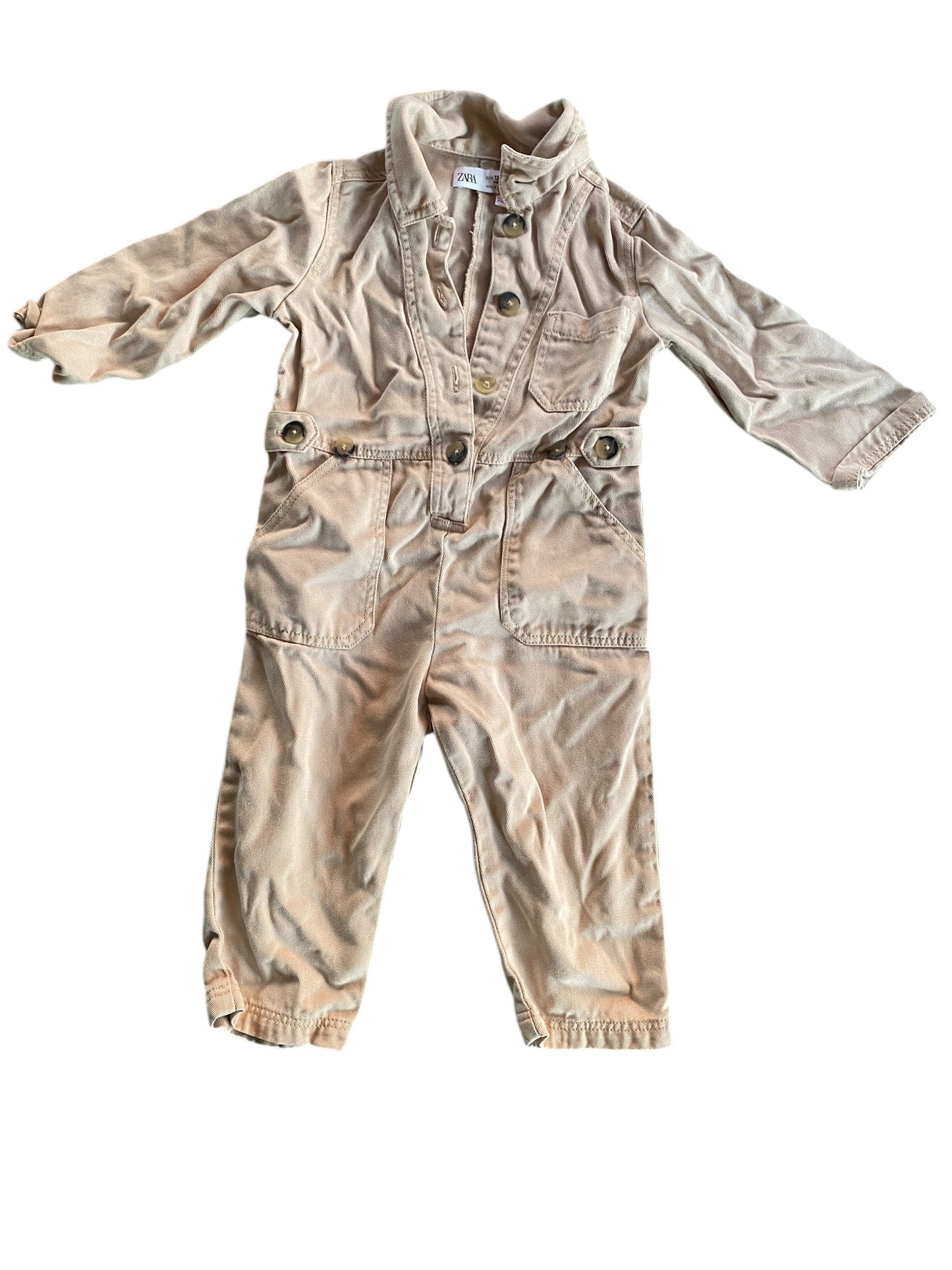 Beige boiler suit 12-18m | Zara
