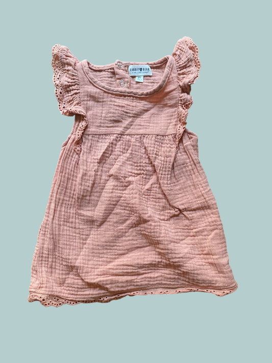 Organic cotton muslin dress 2y | Rabbit + Bear