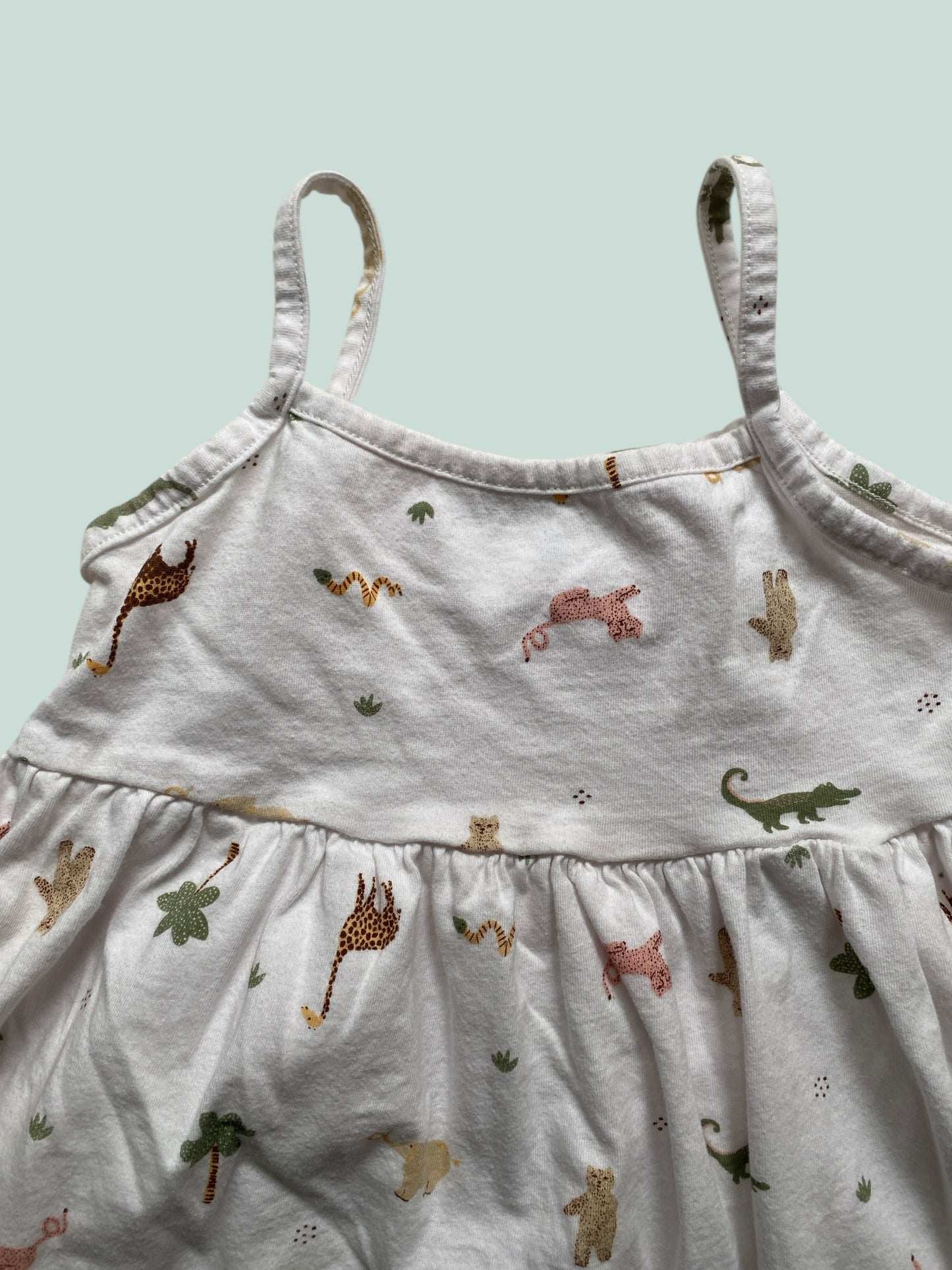 Organic cotton safari animal dress 2-3Y | Rise Little Earthling
