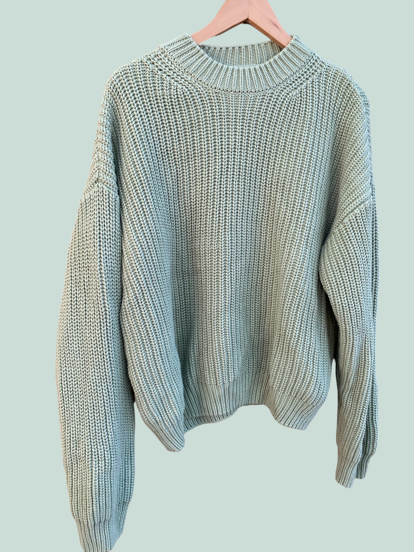Mint green knit sweater women's medium/large | Blythe & Bodhi