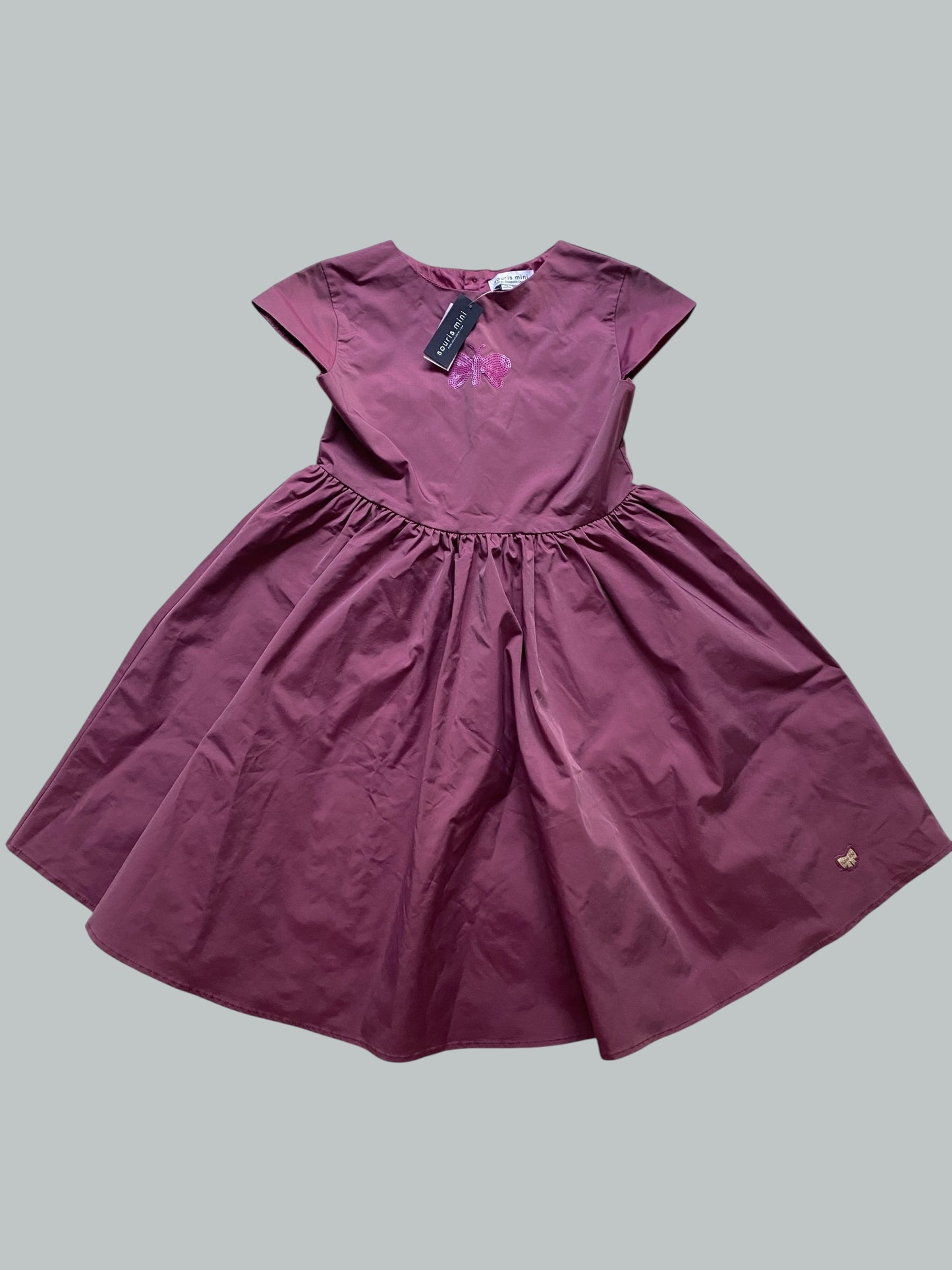 Mauve taffeta dress 12Y | Souris Mini NEW
