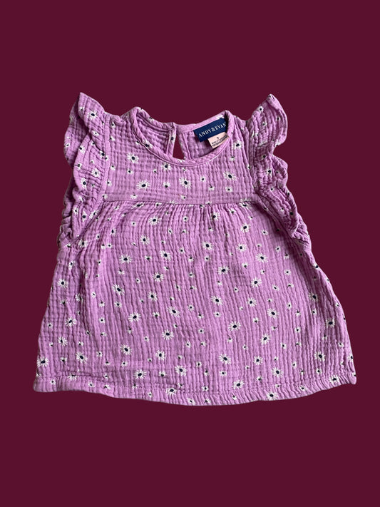 Flower cotton muslin tunic top 3Y | Andy & Evan
