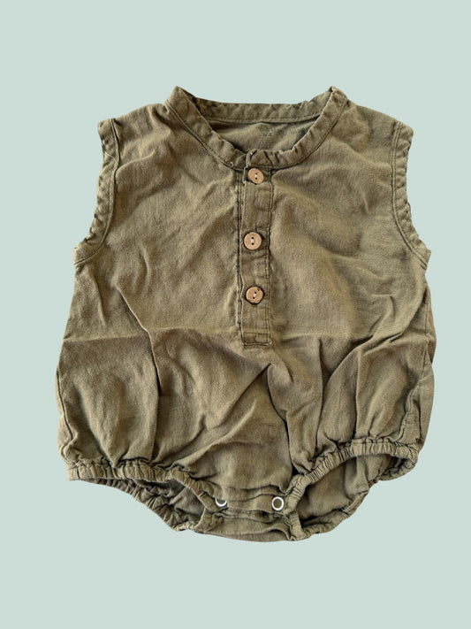 Linen/cotton blend romper 6-12m