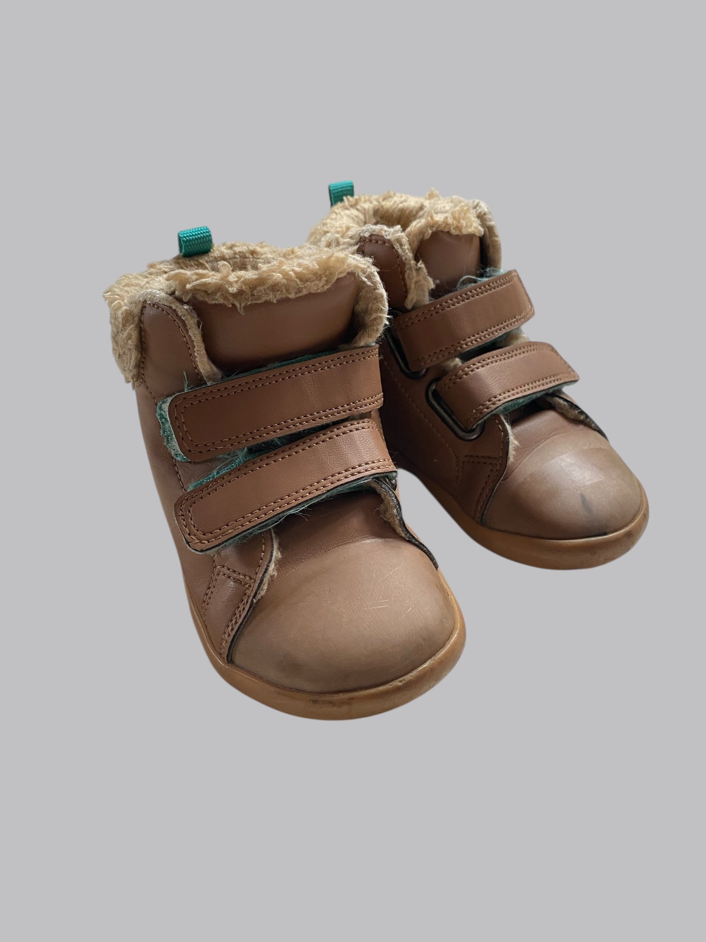 Brown velcro booties 8US Little Kids | Ten Little