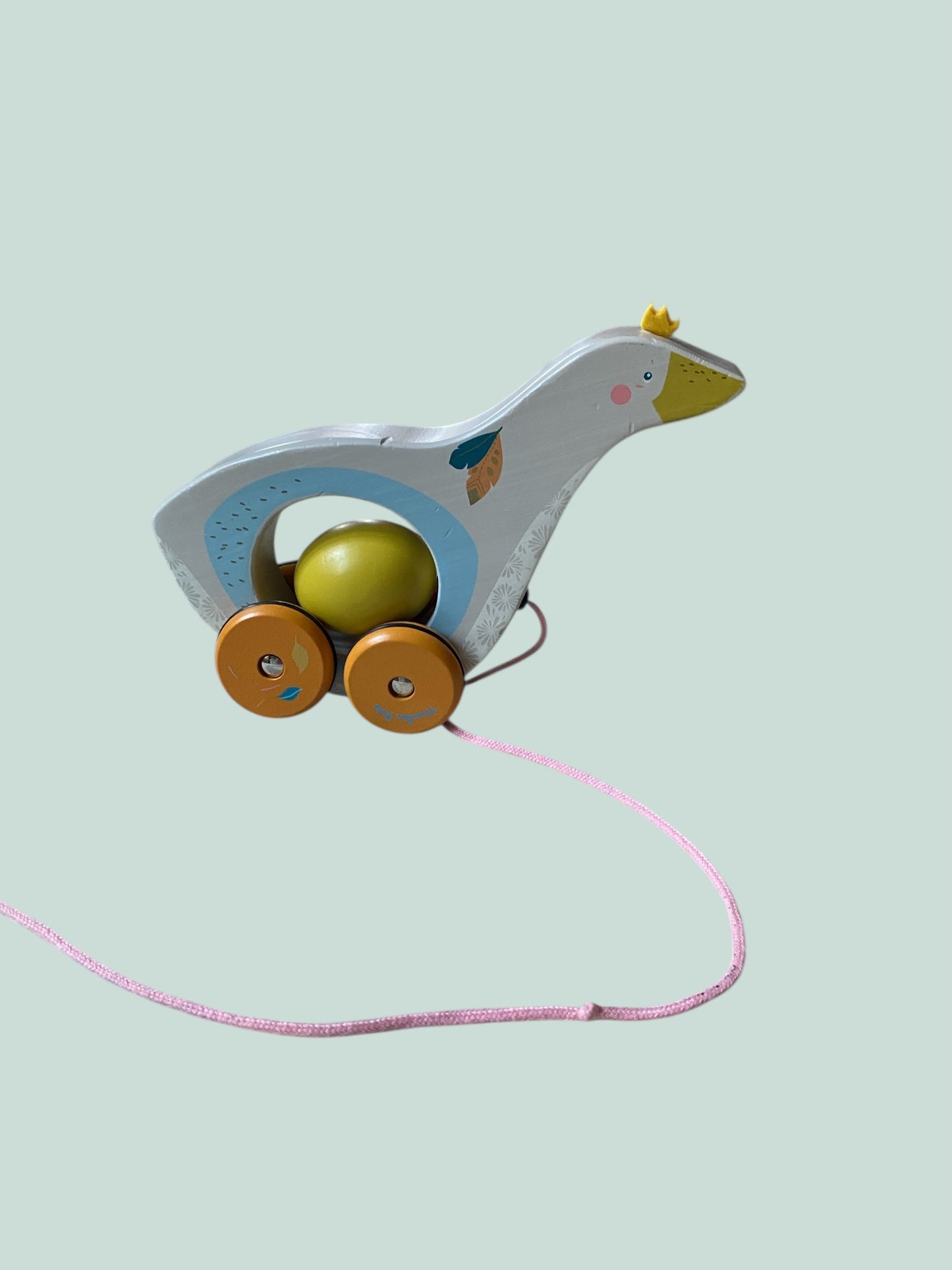 Wooden pull along toy "Olga and egg" | Moulin Roti