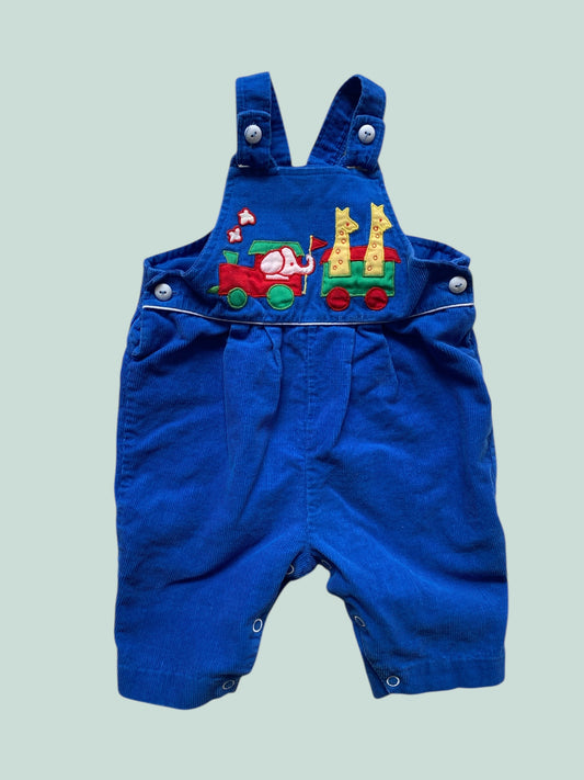 Vintage corduroy train overalls 3-6m