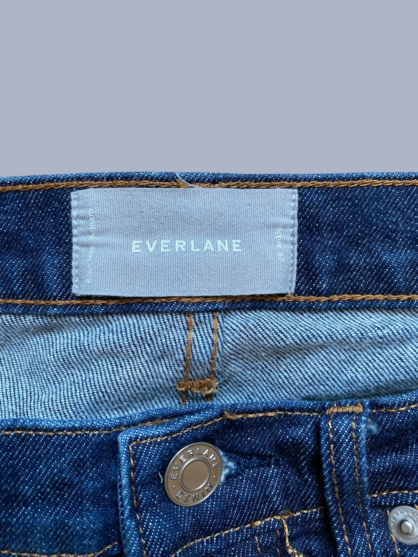 Dark blue denim cotton jeans women's 28 ankle | Everlane