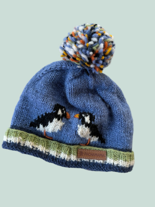 Wool knit puffin hat 5-10Y | Pachamama