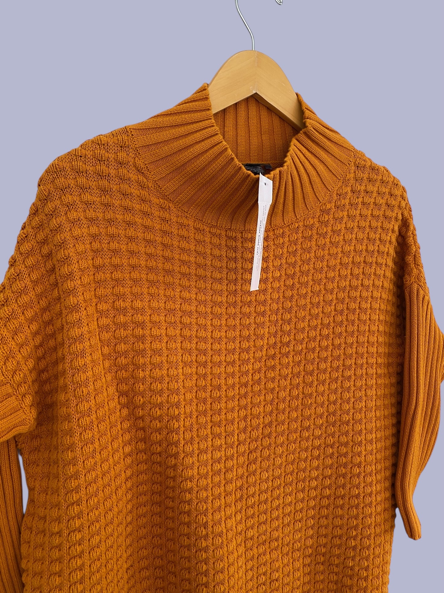 Cotton popcorn high neck knit sweater women's small | French Connection NEW