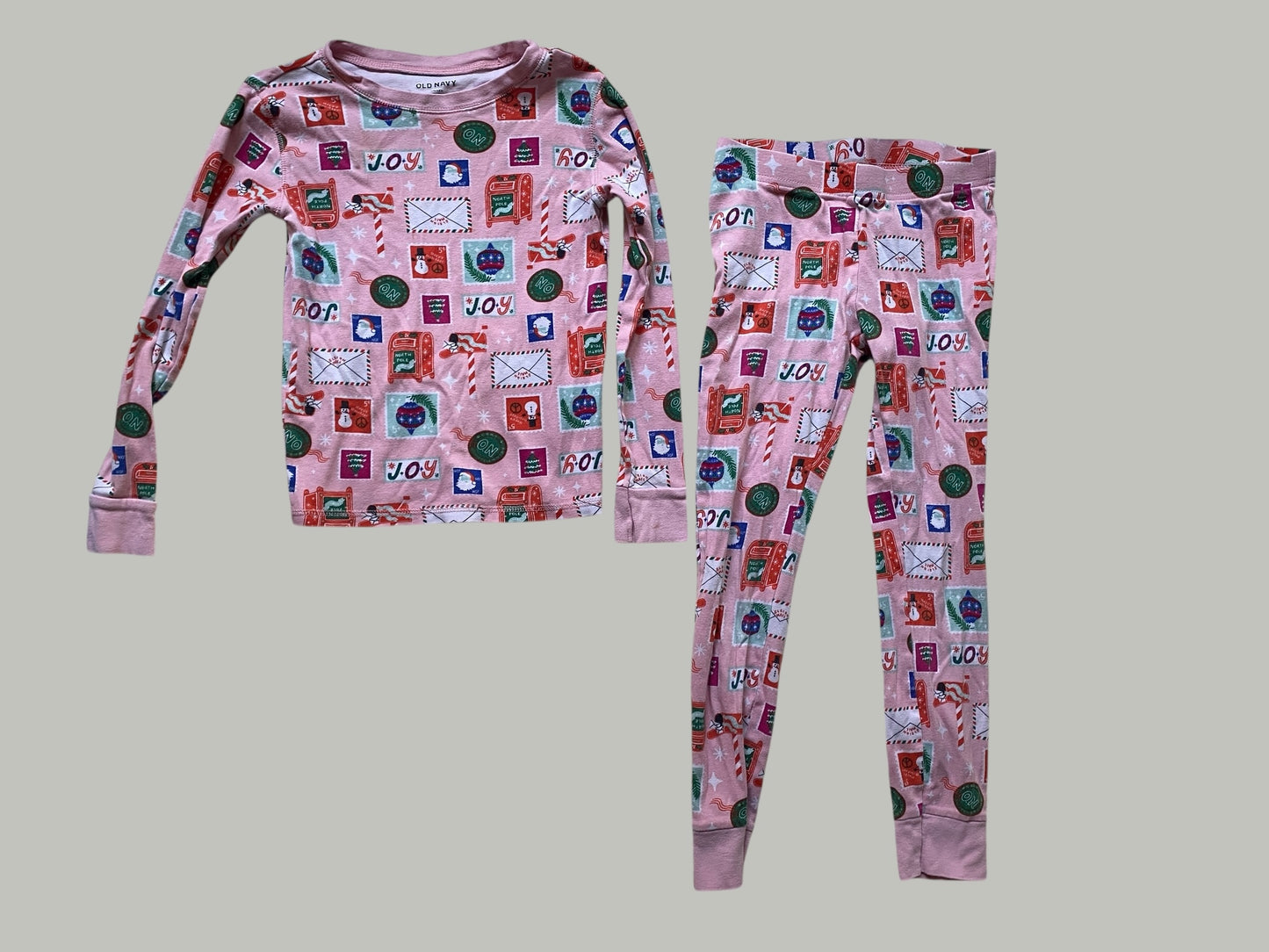 Pink Cristmas pj set 7-8Y | Old Navy