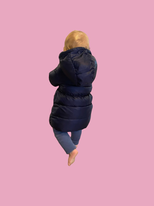 Navy puffy winter coat 12-18m | Gap
