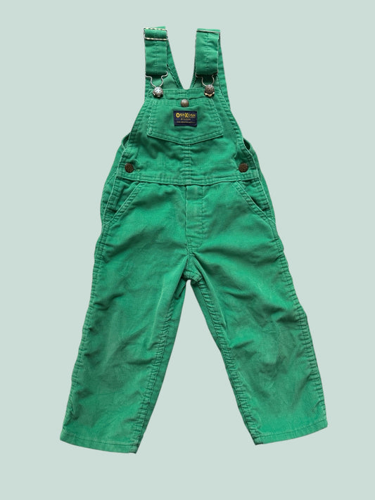 Vintage corduroy green cotton overalls 3Y | Oshkosh