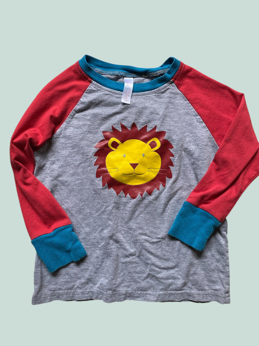 Cotton lion face long sleeve top 5-6Y |Mü & Me