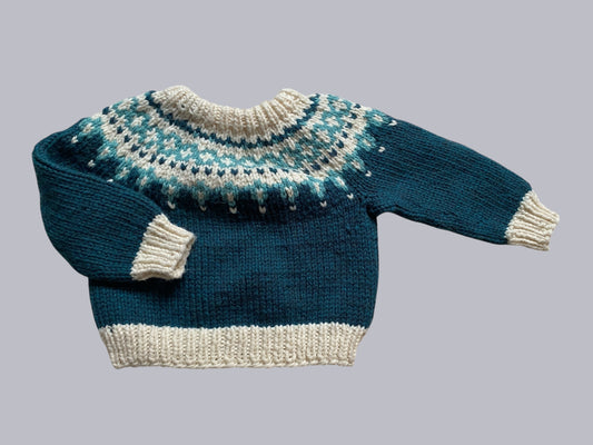 Chunky knit isle sweater 3-4Y | Handmade